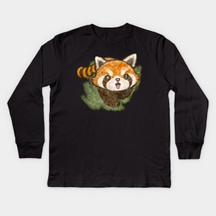 Red panda is coming Kids Long Sleeve T-Shirt